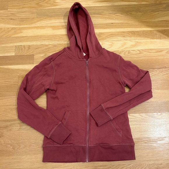 Pact Brushed Fleece Zip Hoodie Mauve Size Extra Small Organic Cotton - Picture 4 of 6